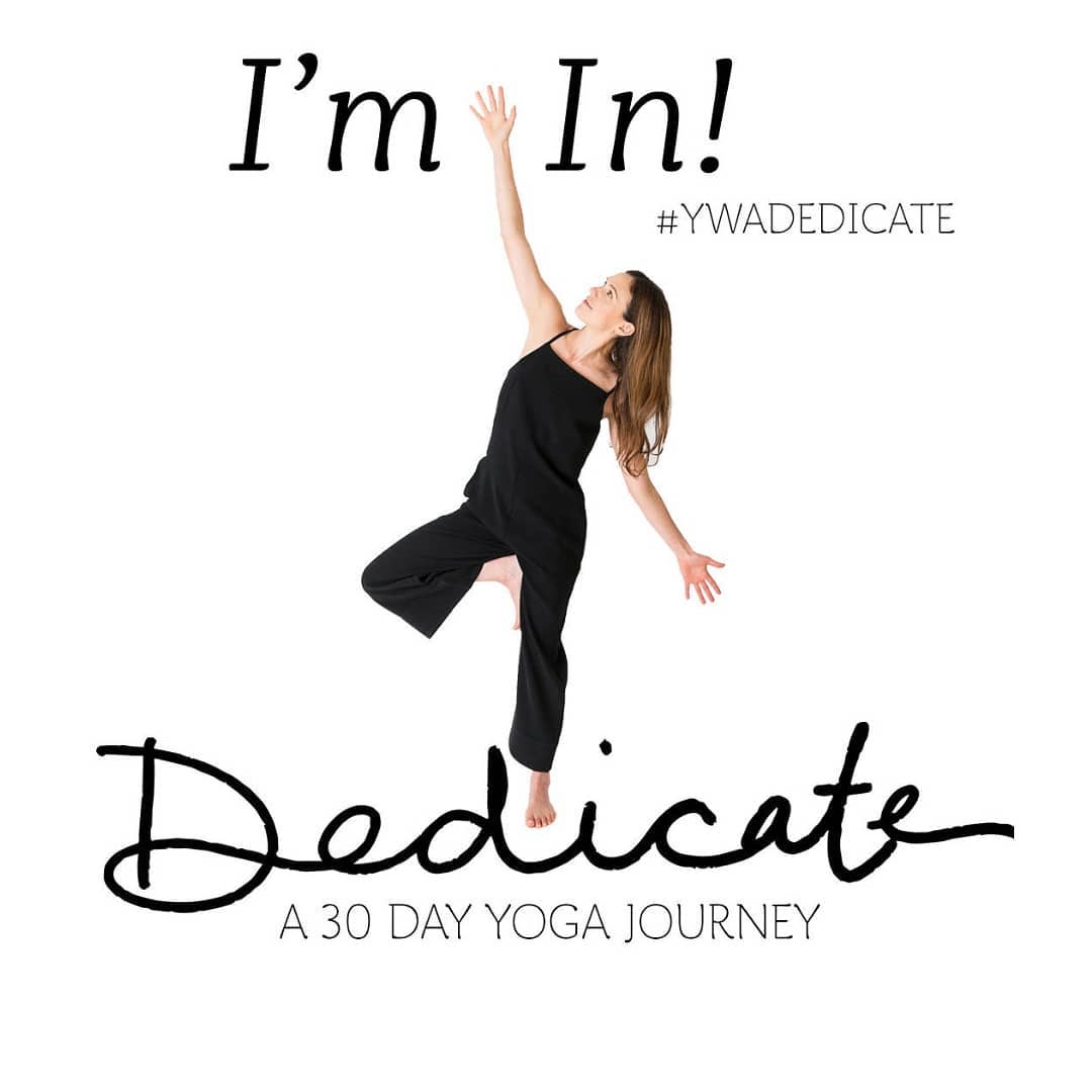 Image of Adriene Mischler reaching upward with text reading "I'm In! Dedicate A 30 Day Yoga Journey"